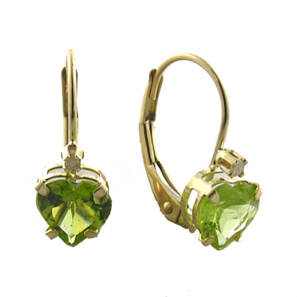 10K 6MM Heart Shaped Peridot Lever Back Earring at Sears.com