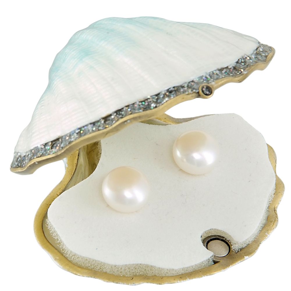 Pearl Button Earrings. 10K Yellow Gold at Sears.com