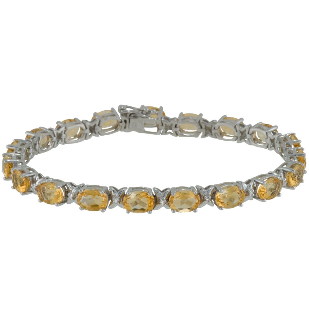12 ct. t.g.w. Citrine & Diamond Accent Bracelet in Sterling Silver at Sears.com