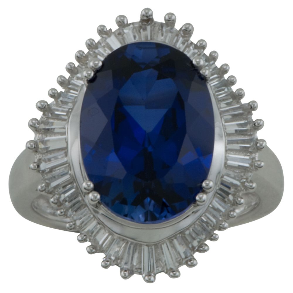 Lab Created Blue & White Sapphire Oval Ring in Sterling Silver at Sears.com