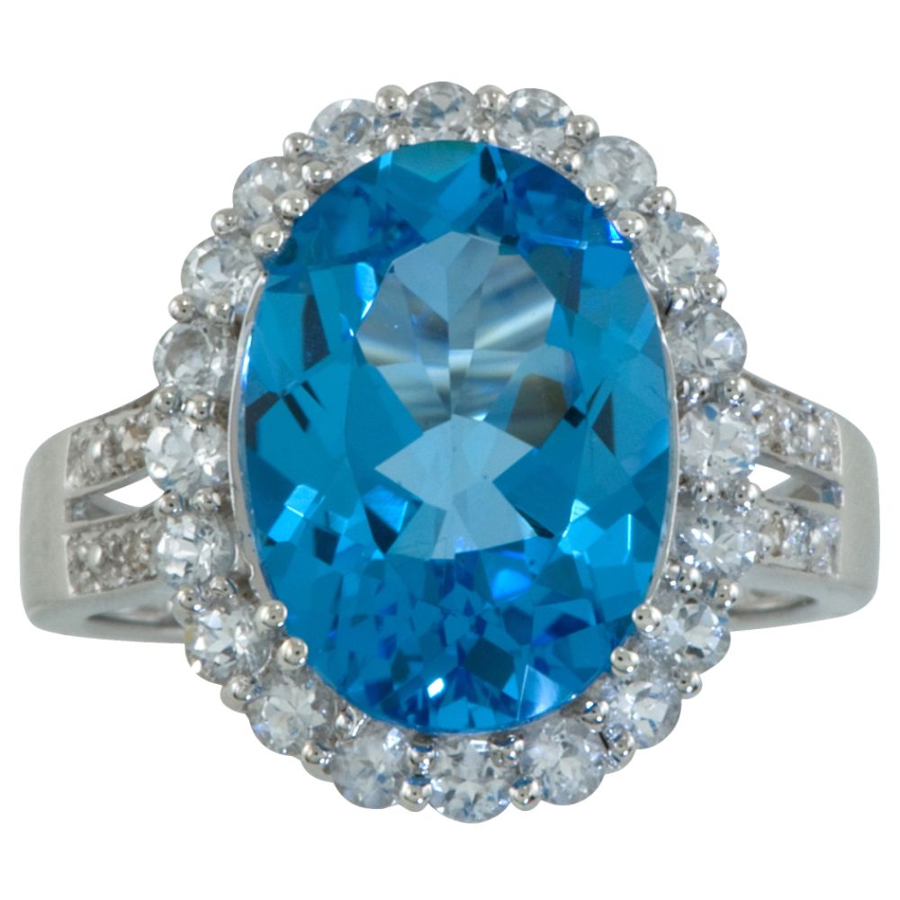 Blue and White Topaz and Diamond Accent Ring in Sterling Silver at Sears.com