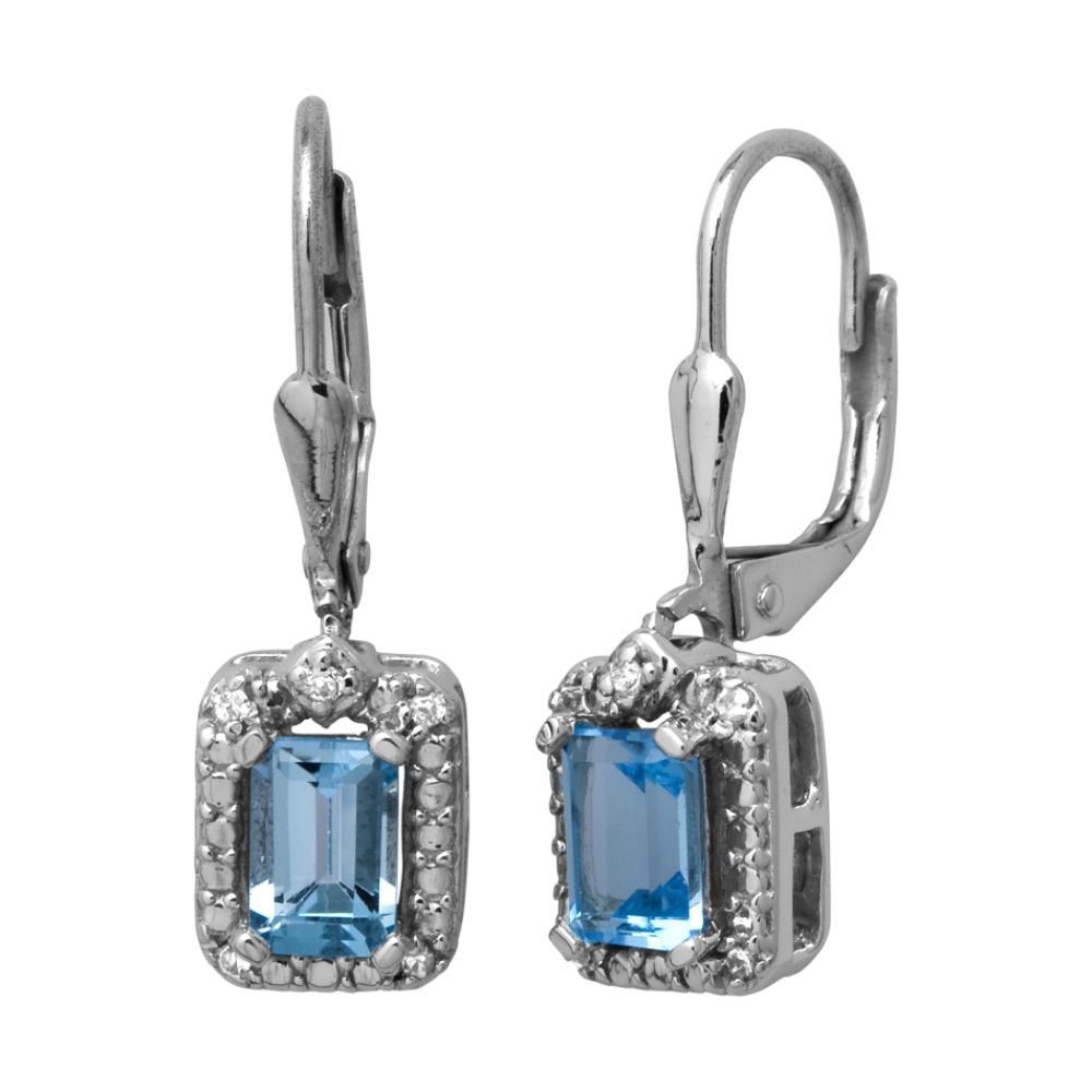 Blue Topaz and Cubic Zirconia Dangle Earrings in Sterling Silver at Sears.com