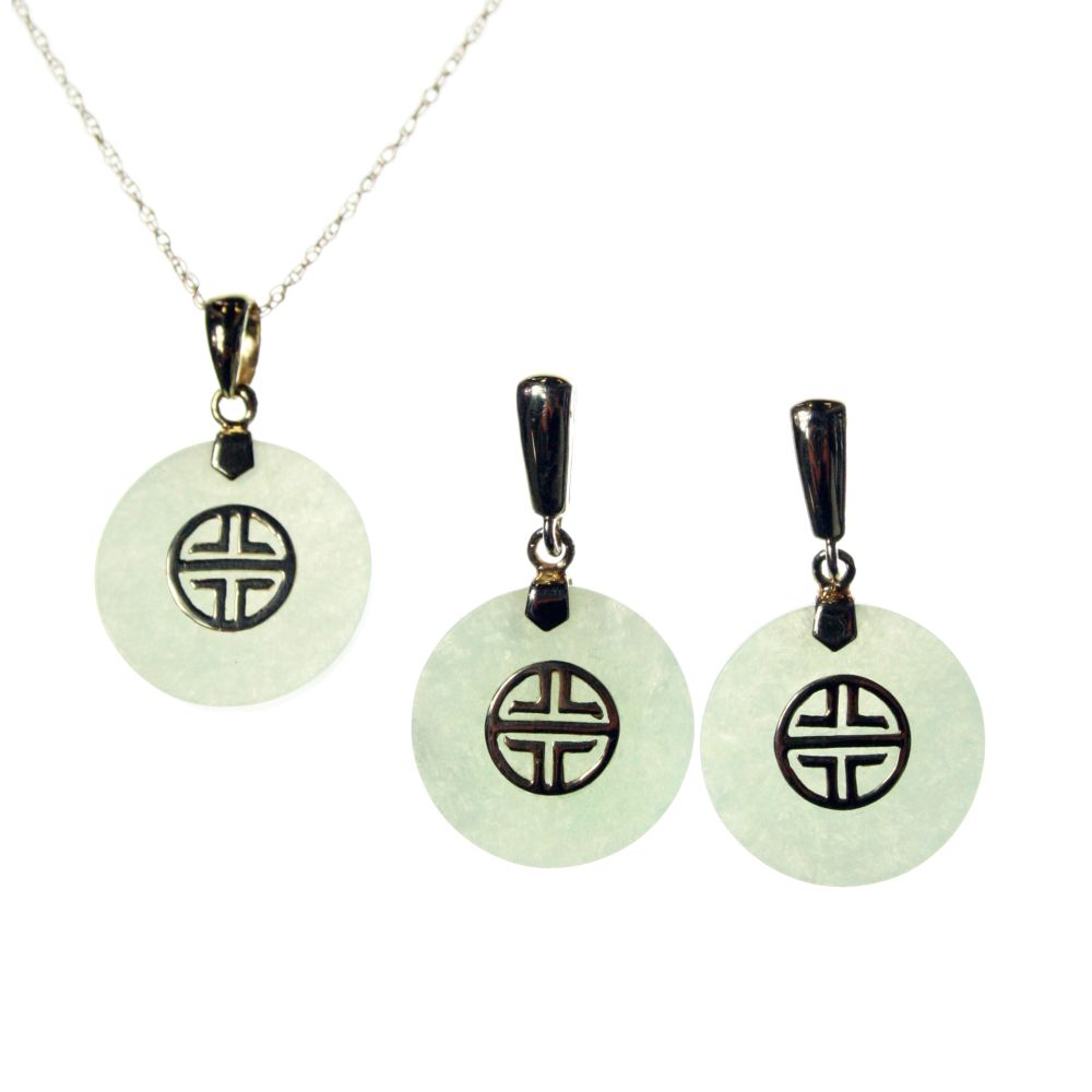 Jade Pendant & Earring Set in 18K Gold over Sterling Silver at Sears.com