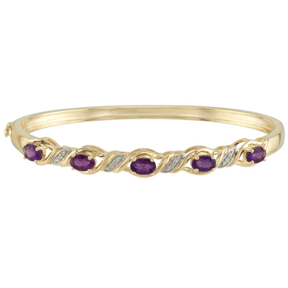 Amethyst and Diamond Accent Bangle in Sterling Silver at Sears.com