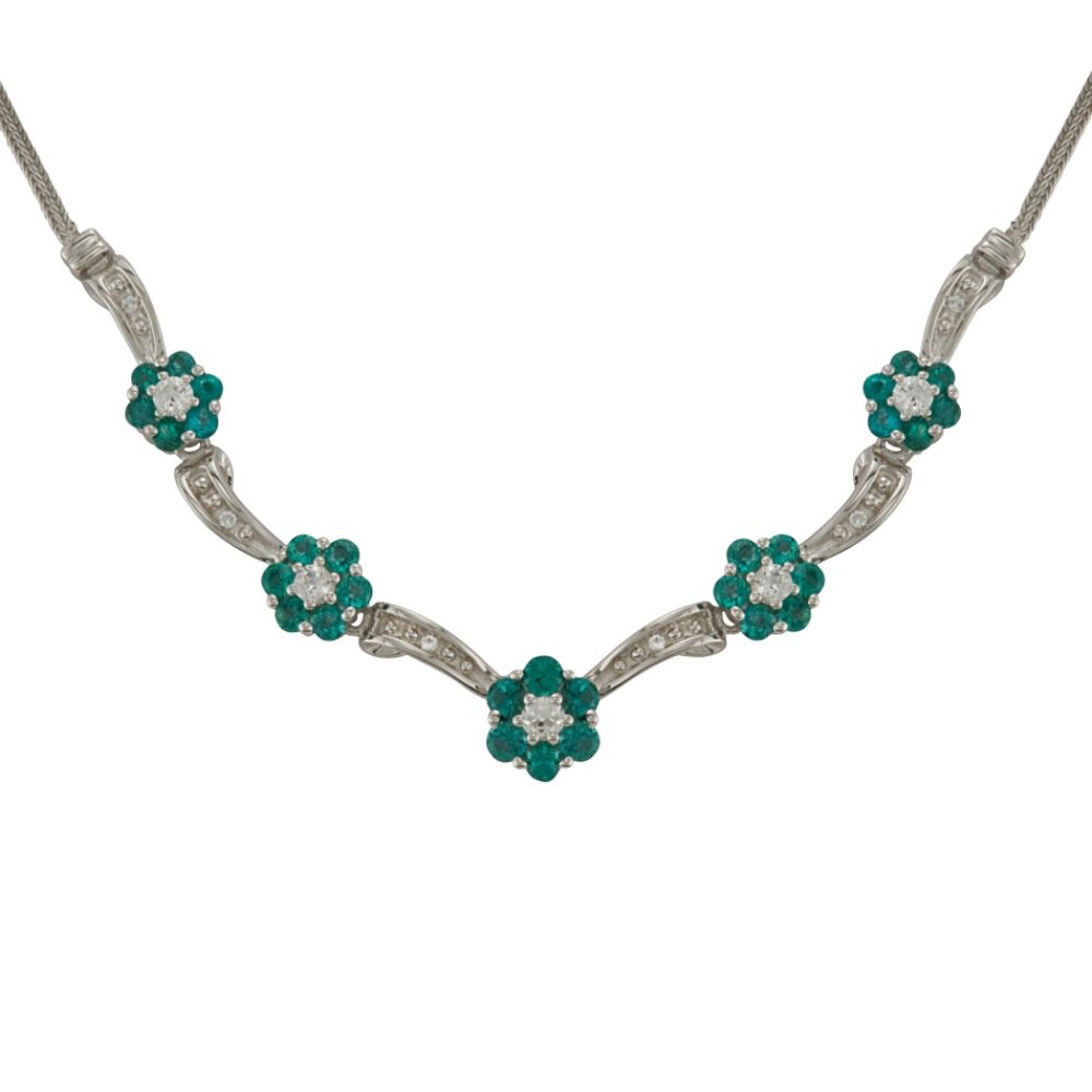 Lab Created Emerald and Sapphire Necklace in Sterling Silver at Sears.com