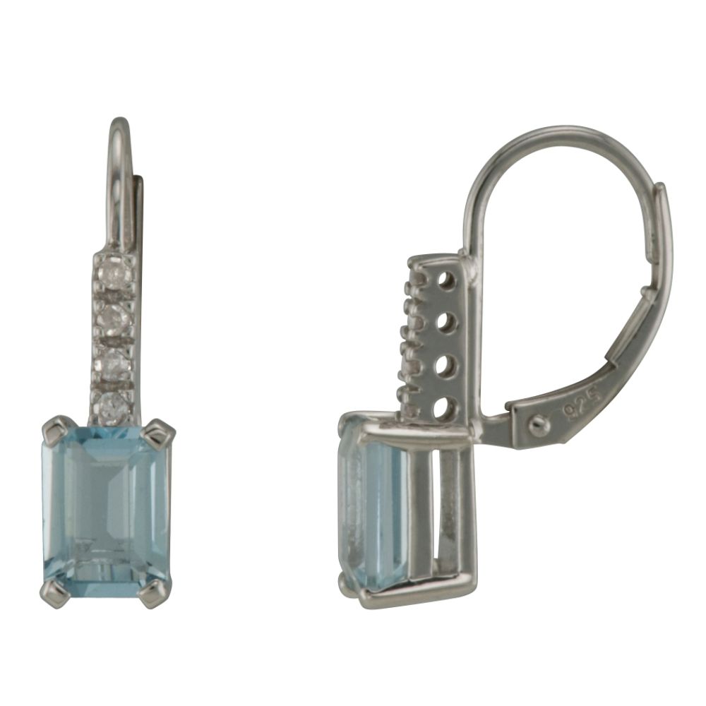 Aquamarine and Diamond Accent Earrings in Sterling Silver at Sears.com