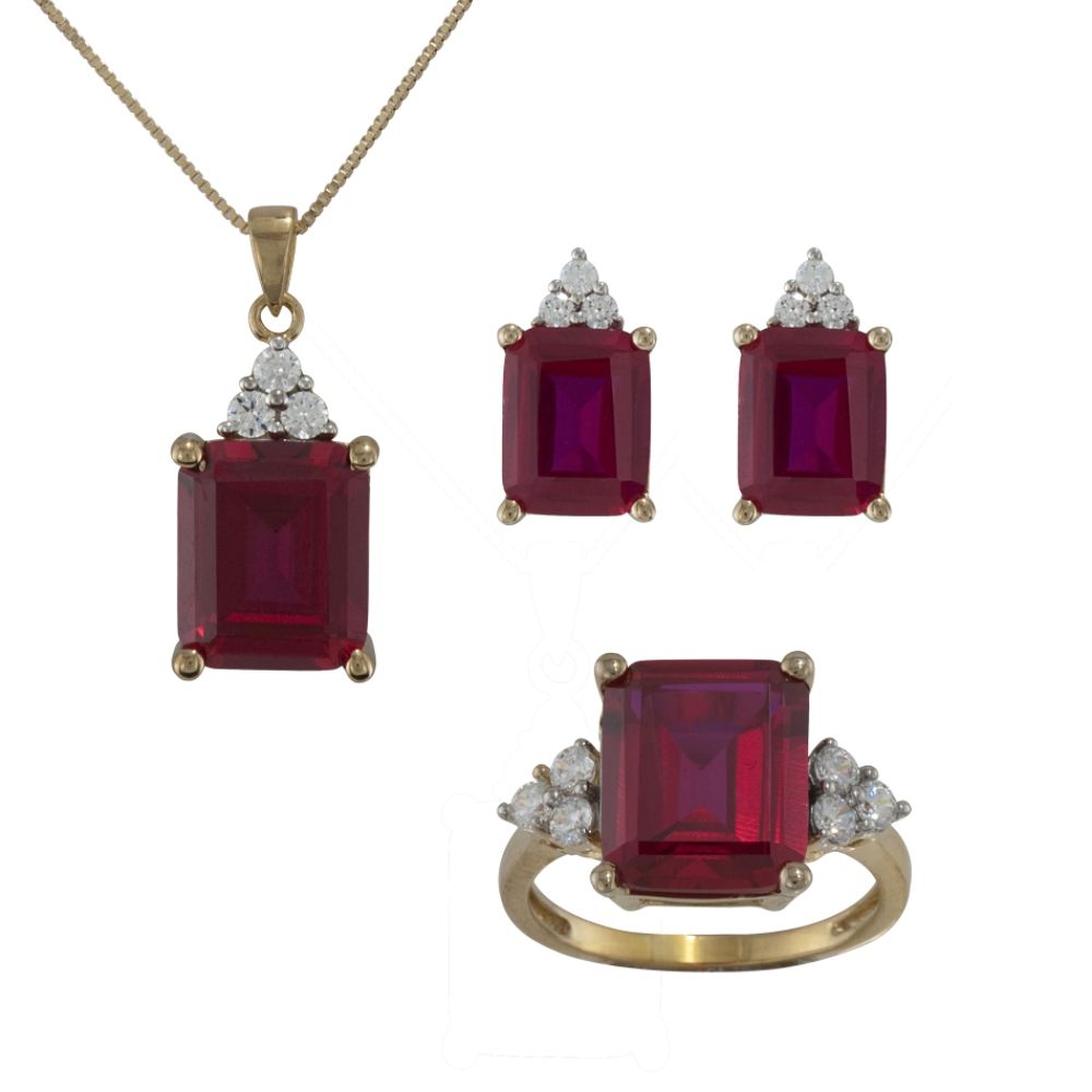 Lab created Ruby and lab created White Sapphire 3 pc set at Sears.com