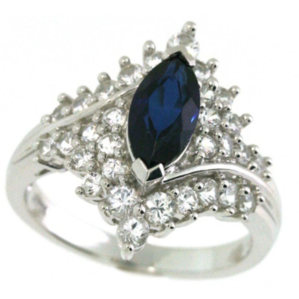 Lab Created Blue and White Sapphire Accent