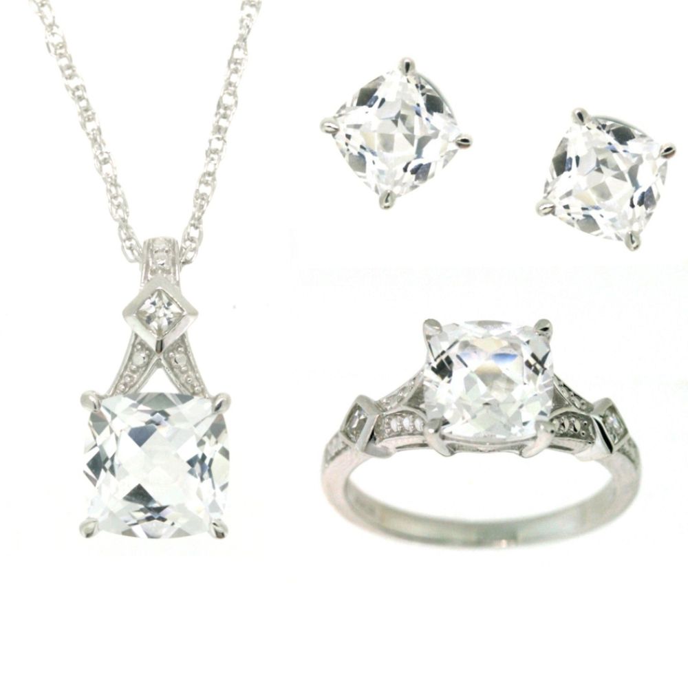 SS Lab Created White Sapphire with White Accents 3 pc Set at Sears.com