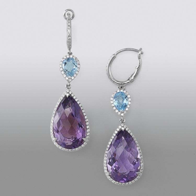 Zeghani Blue Topaz and Amethyst Earrings at Sears.com