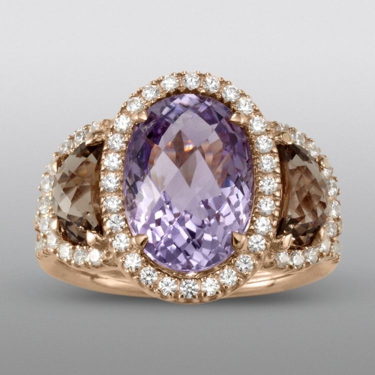 Zeghani Amethyst and Smokey Quartz Ring at Sears.com
