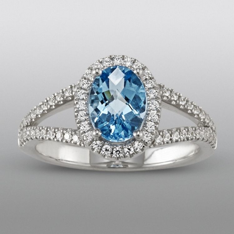 Zeghani Blue Topaz Ring with Simulated Diamonds at Sears.com