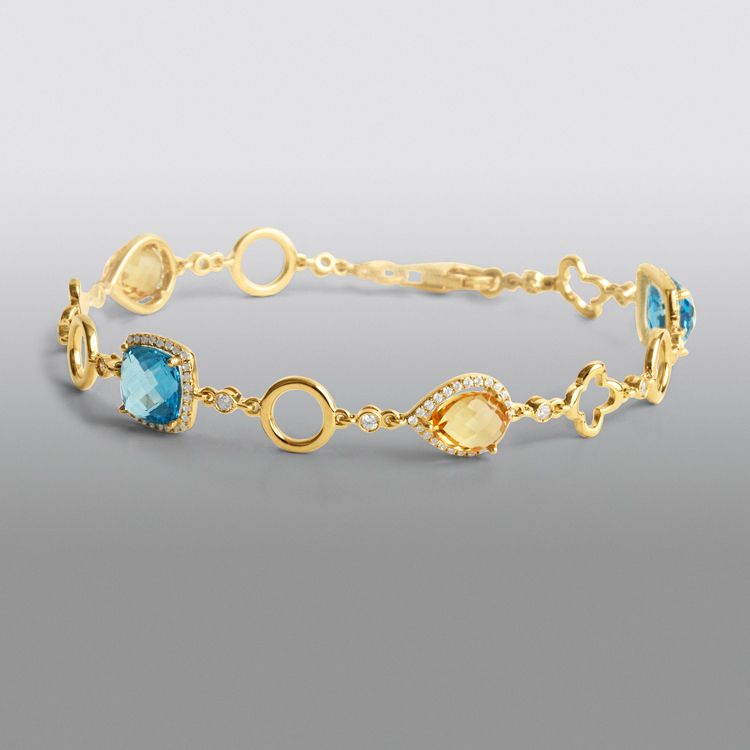Zeghani Blue Topaz and Citrine Bracelet with Simulated Diamonds at Sears.com