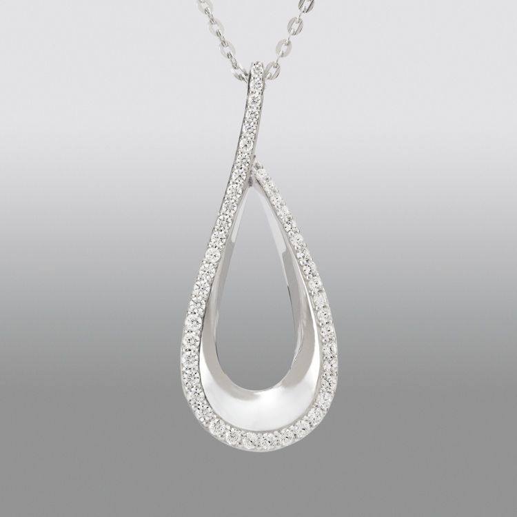 Zeghani&nbsp; Simulated Diamond and Sterling Silver Pendant