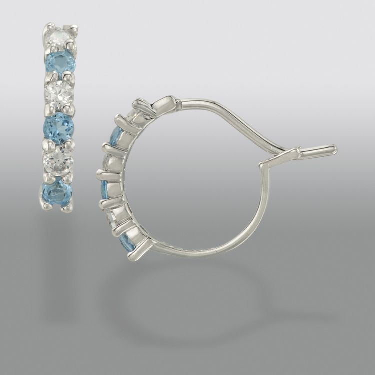 Blue Topaz and Sterling Silver Hoop Earrings at Sears.com