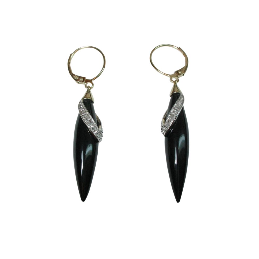 10k Oynx and Diamond Accent Earrings at Kmart.com