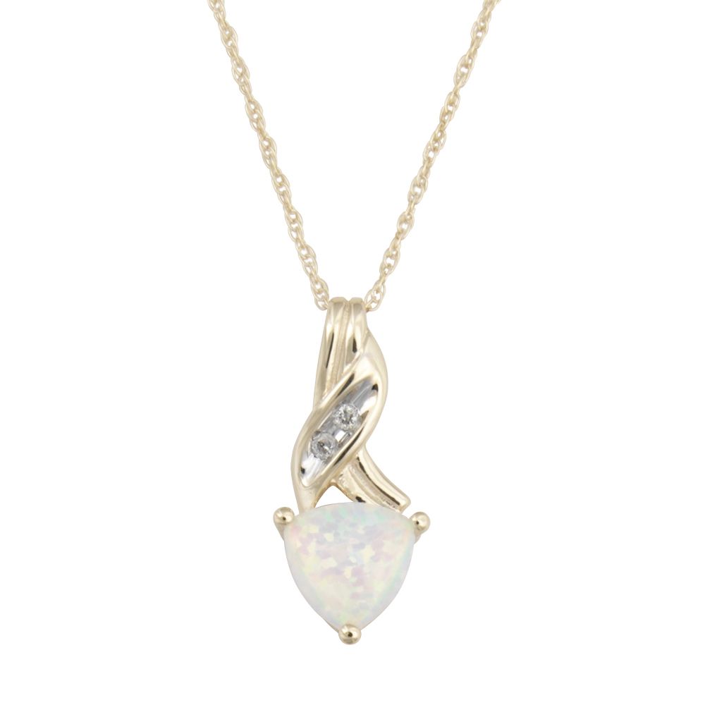 Lab Created Opal Trelay Pendant with Diamond Accents at Sears.com