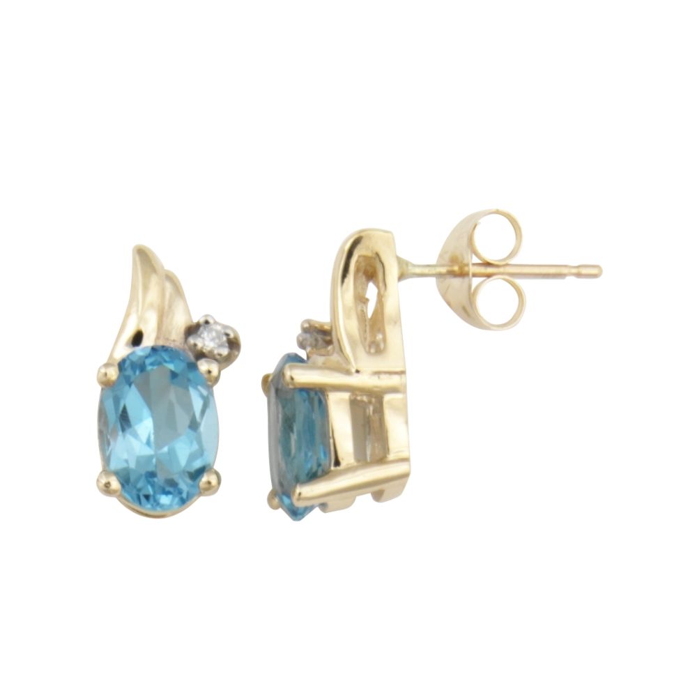 Blue Topaz Earrings with Diamond Accents at Kmart.com