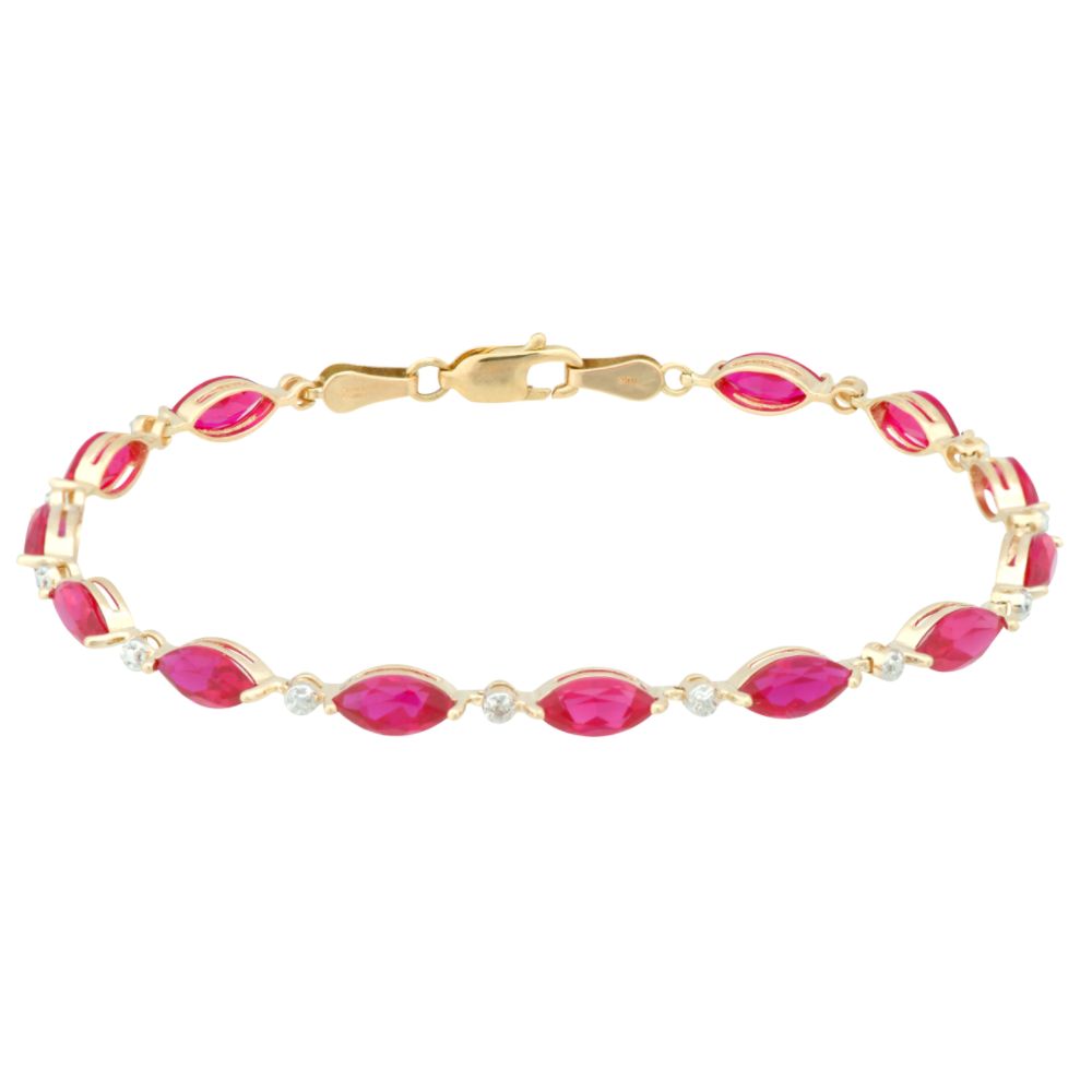 Lab Created Ruby Marquis and Diamond Accent Bracelet at Sears.com