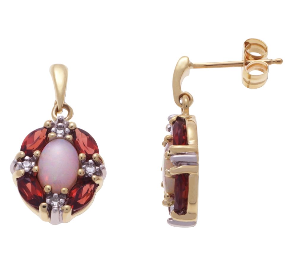 Lab Created Opal, Garnet and Diamond Accent Earrings at Kmart.com