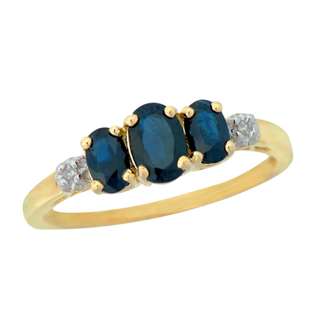 Lab Created Sapphire and Diamond Accent 3 Stone Ring at Sears.com