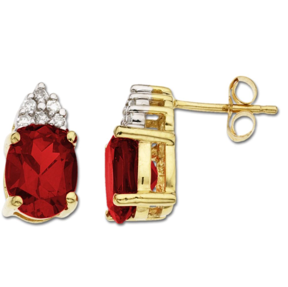 Lab Created Ruby Stud Earrings with Diamond Accents at Kmart.com