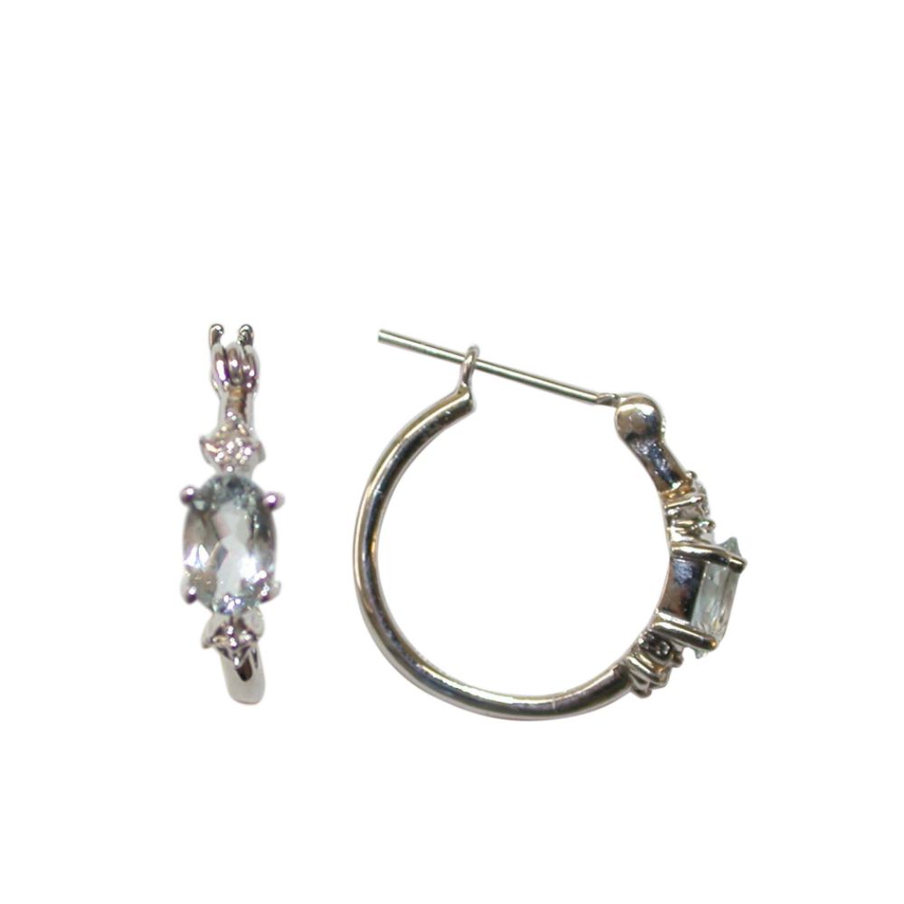 Aquamarine and Diamond Accent Hoop Earrings at Kmart.com