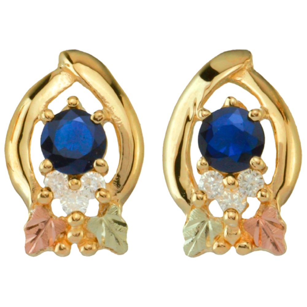 Black Hills Gold Tricolor 10K Sapphire and
