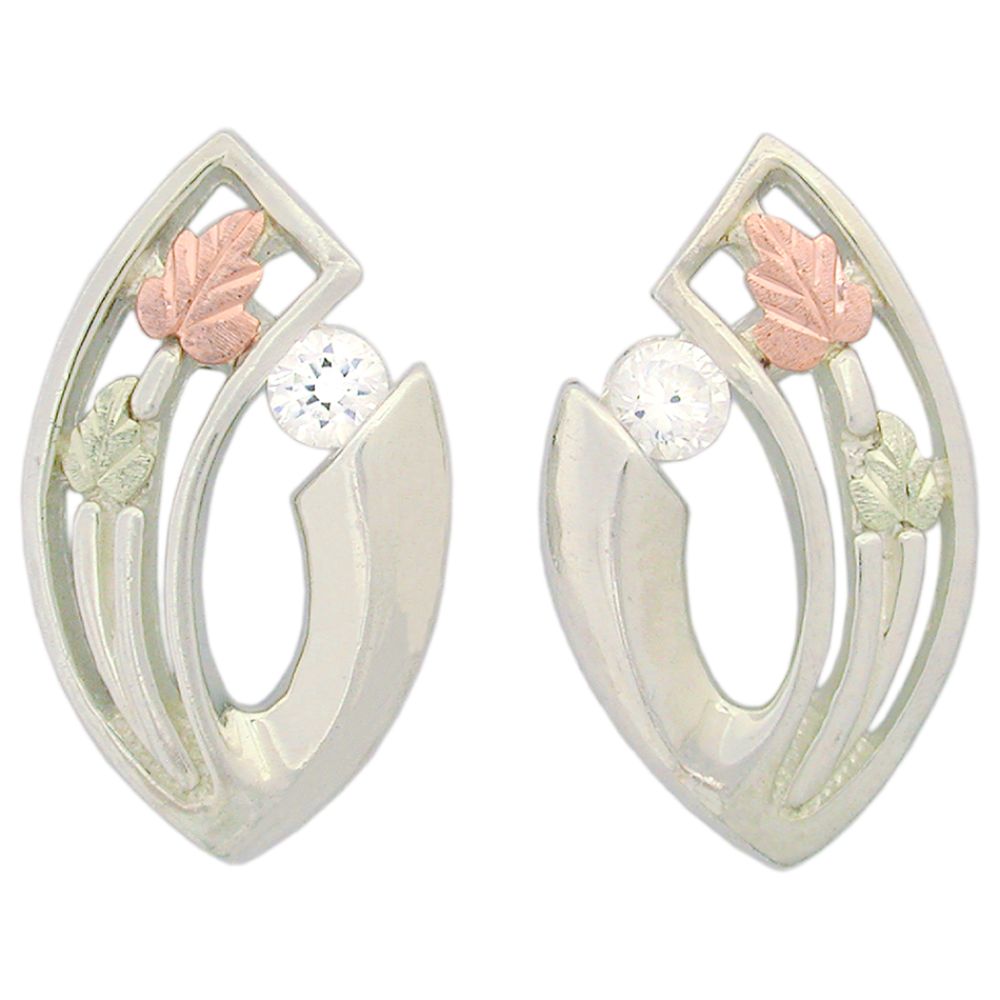 Black Hills Gold Tricolor Sterling Silver Lab Created CZ Earrings at Kmart.com