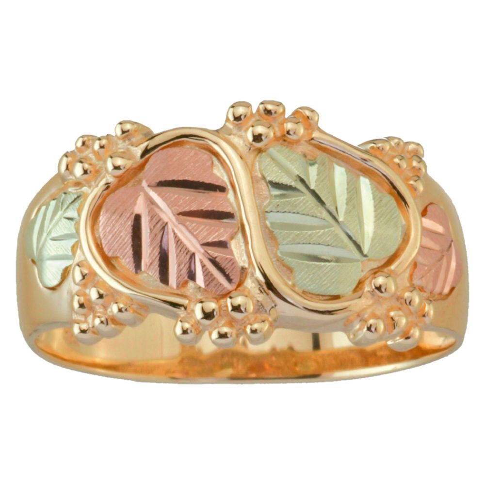 Black Hills Gold Tricolor 10K Gold Men's Traditional Wedding Band at Sears.com