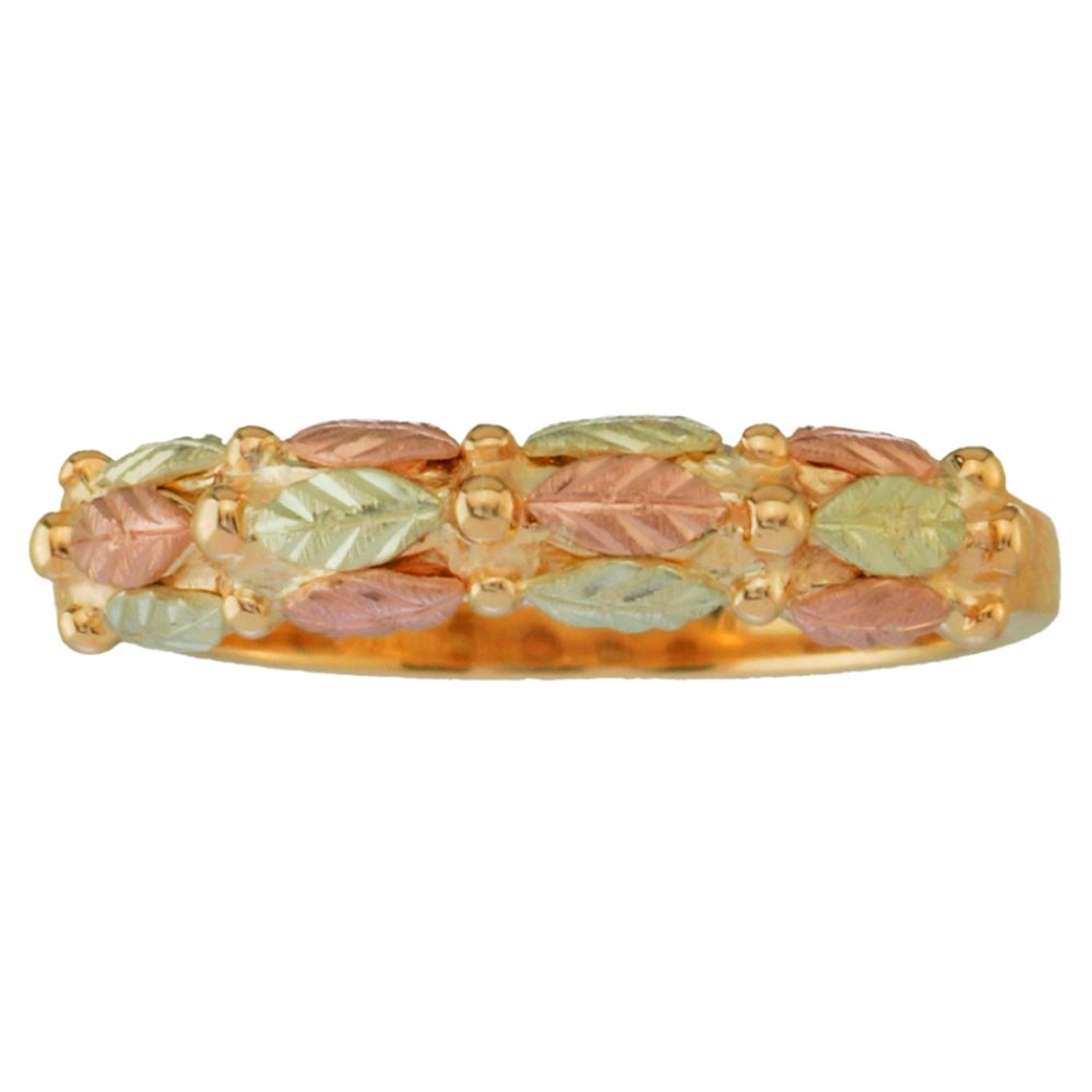 Black Hills Gold Tricolor 10K Gold Ladies' Leaf Band Ring at Sears.com