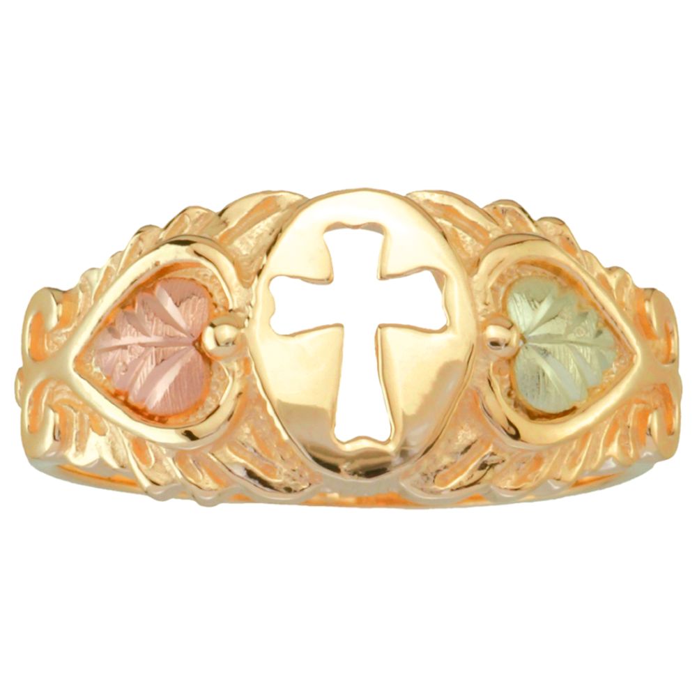 Black Hills Gold Tricolor 10K Gold Ladies' Cross Ring at Sears.com