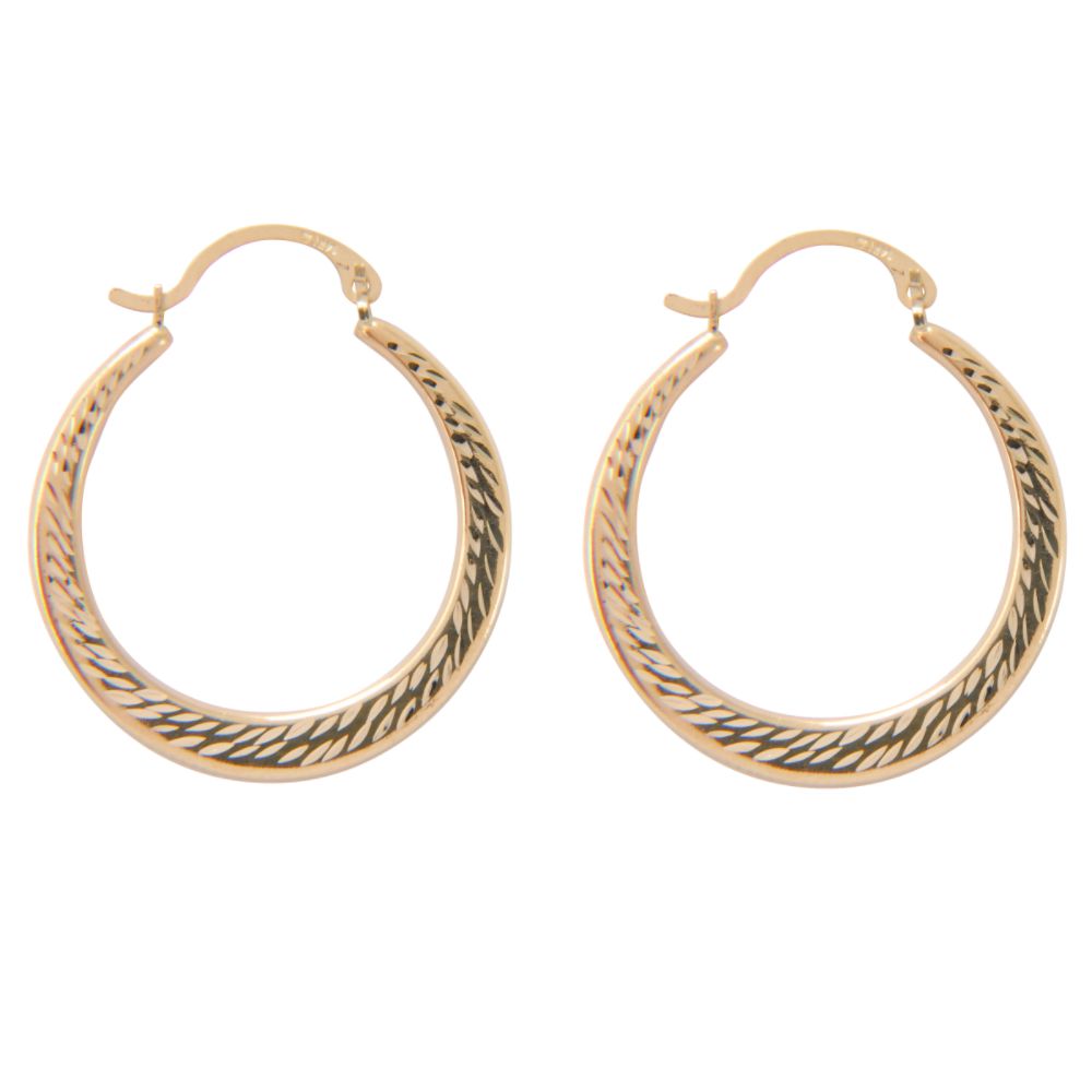 14kt Dc Round Hollow Hoop