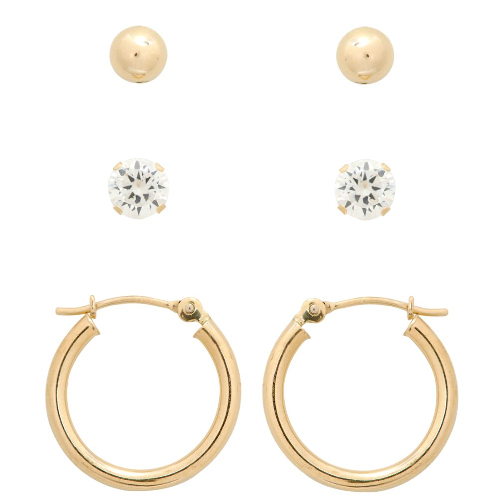 14kt Ball, CZ, Hoop Set at Sears.com
