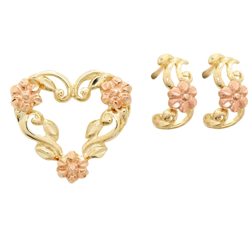10kt Two Tone Slide Pendant and Earrings Set at Sears.com