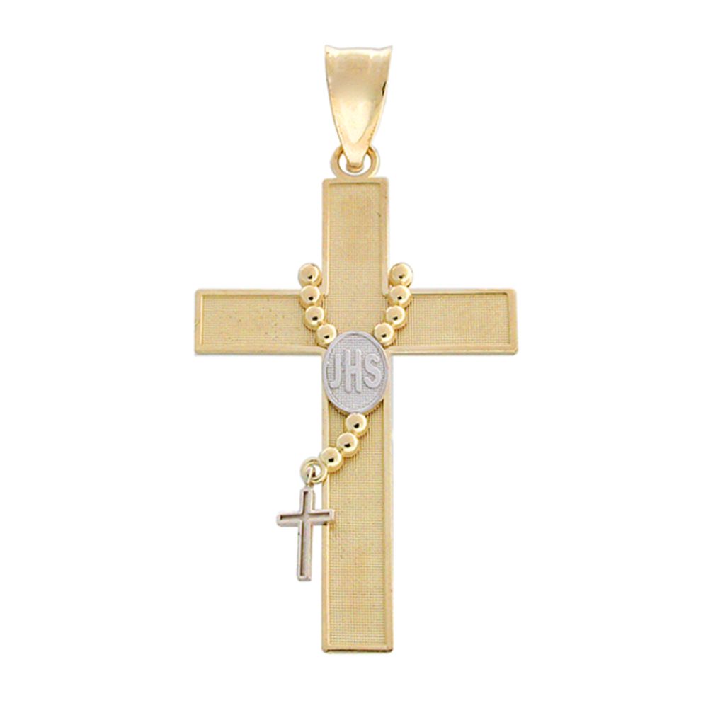 Oro Para Ti Cross with Rosary Charm.14K