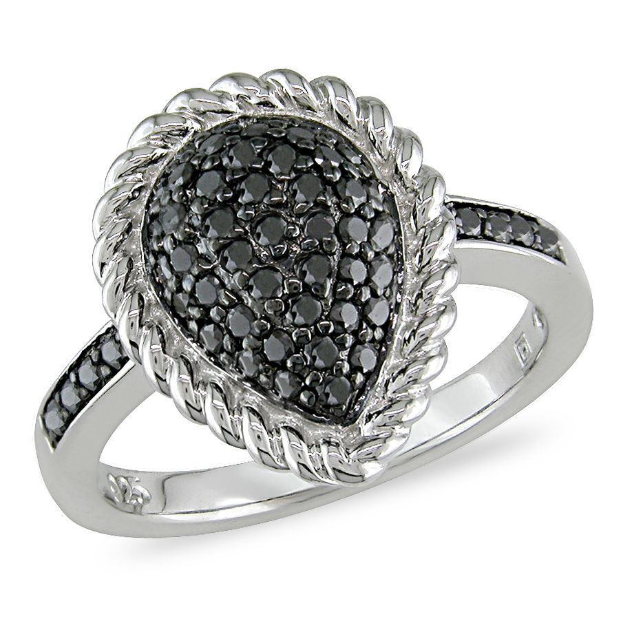 1/2 cttw Black Diamond Ring in Sterling Silver