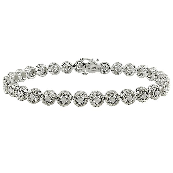 1 Ct. T.w. Diamond Bracelet In Sterling Silver