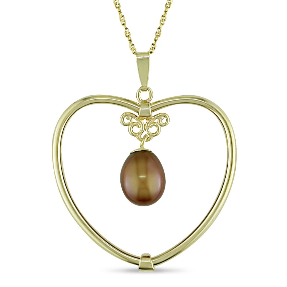 7-8mm Freshwater Chocolate Rice Cultured Pearl Pendant in 10K Yellow Gold at Kmart.com