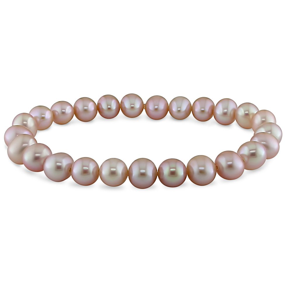 8-8.5mm Pink Cultured Freshwater Pearl 7.5 Inch Elastic Bracelet at Sears.com