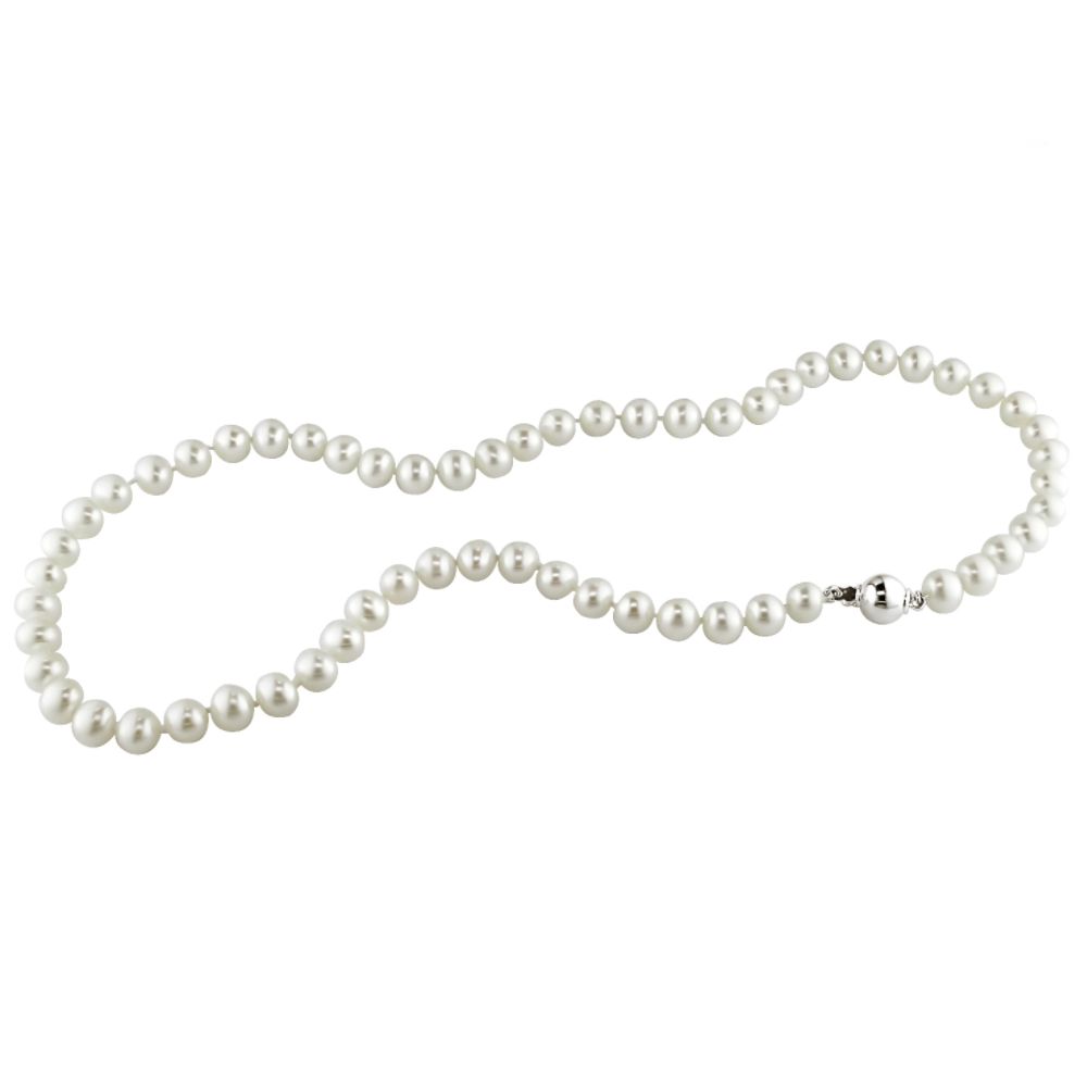7-7.5mm White Cultured Freshwater Pearl Necklace