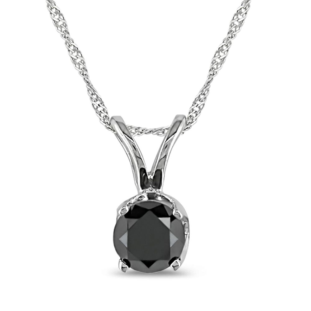 1/2 cttw Black Diamond Solitaire Pendant in