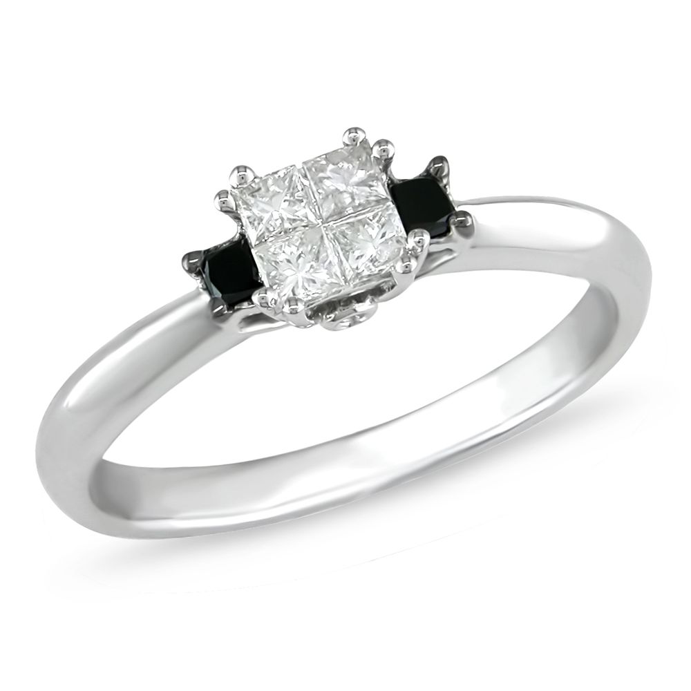 1/3 cttw White and Black Diamond Ring in 10k