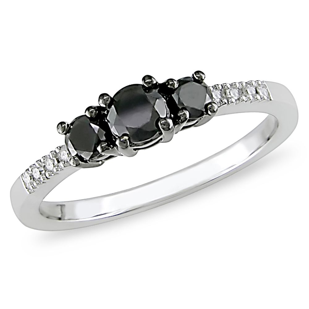 1/2 cttw Black and White Diamond Ring in 10k