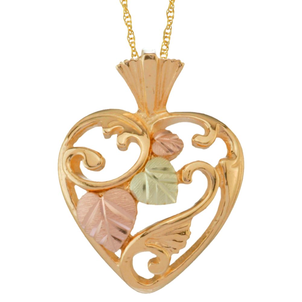 Black Hills Gold Tricolor 10K Open Heart Pendant at Sears.com