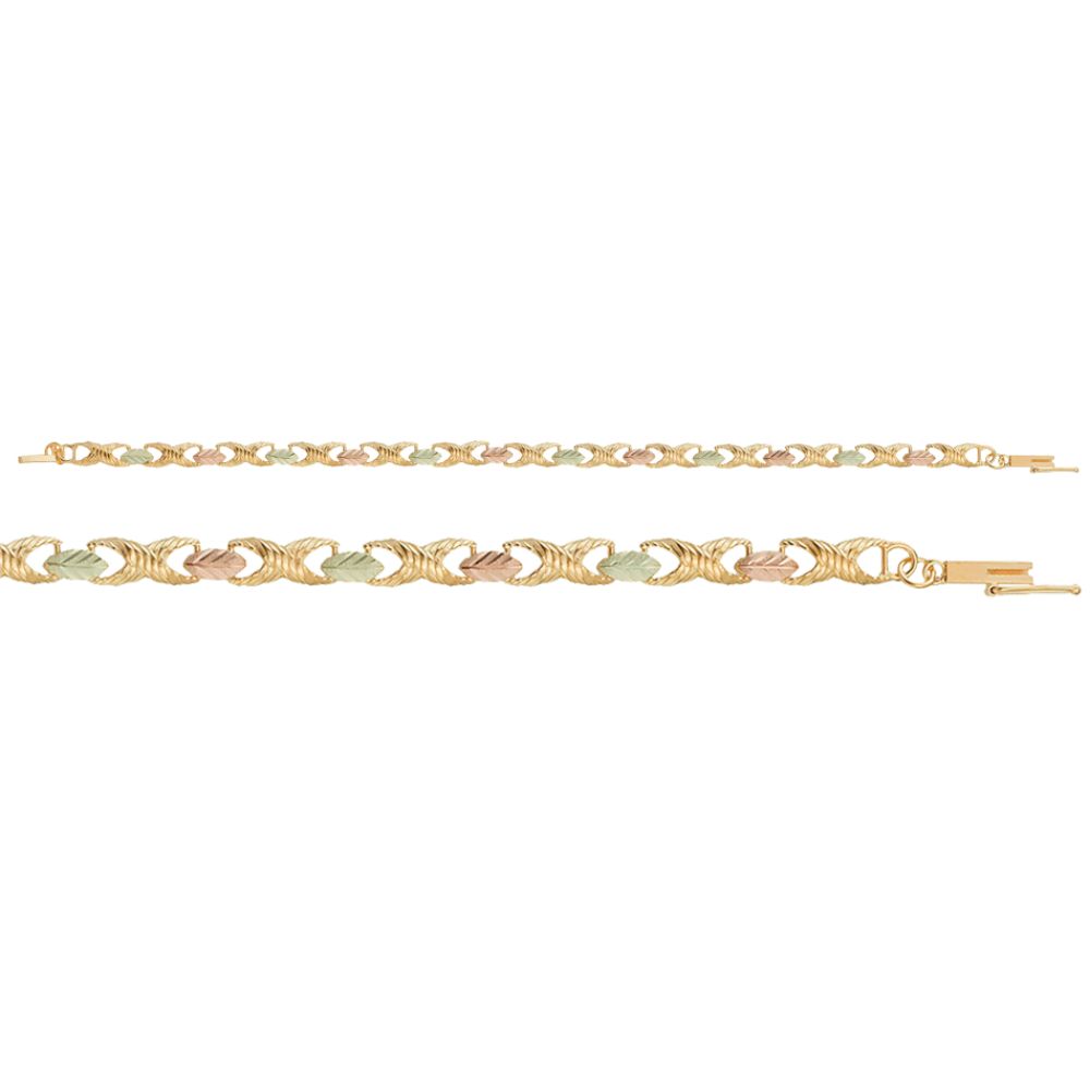 Black Hills Gold Tricolor 10K Hugs and Kisses Bracelet at Sears.com