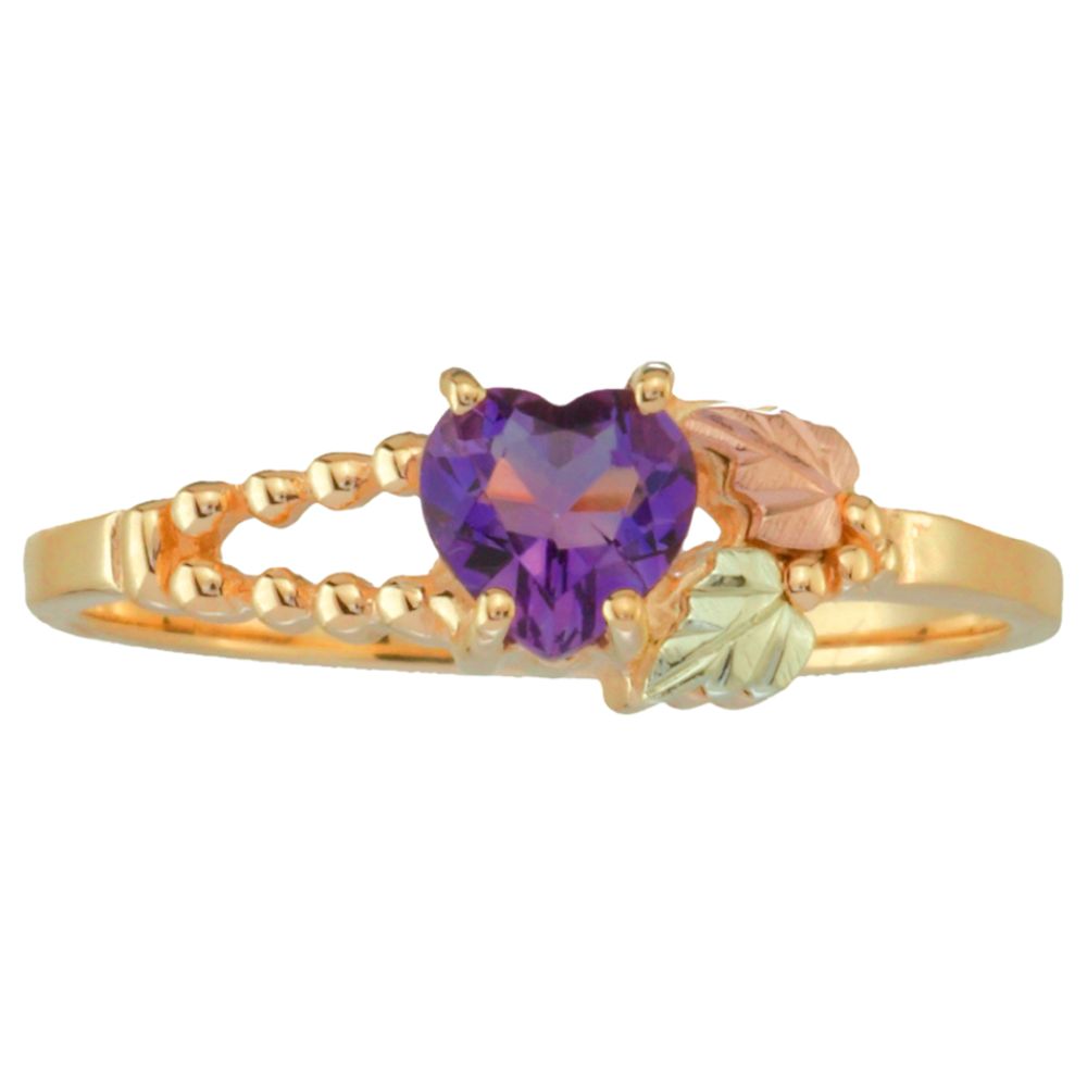 Black Hills Gold Tricolor 10K Gold Ladies' Heart Amethyst Ring at Sears.com