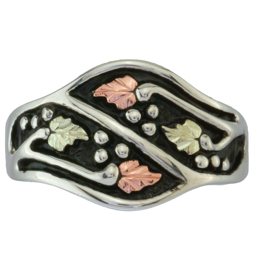 Black Hills Gold Tricolor Sterling Silver Ladies' Antiqued Ring at Kmart.com