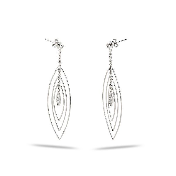 .25 Cttw G-vs2 Diamond 18K White Gold Mq Fashion Earrings