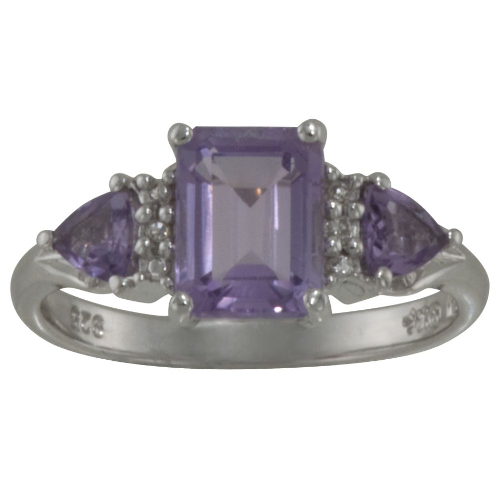 1.52 ctw Amethyst and Diamond Accent Ring in Sterling Silver at Sears.com